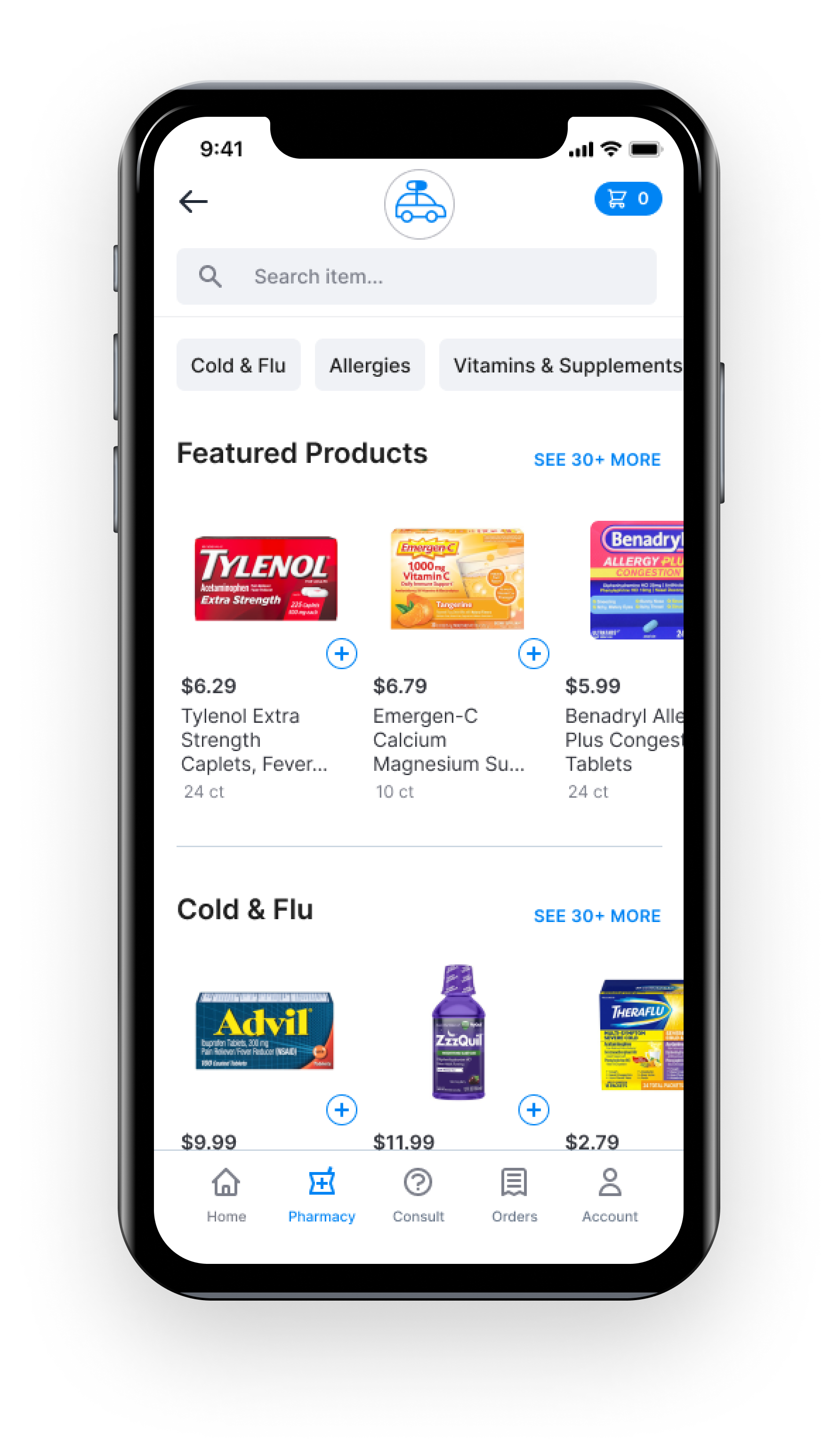 Shop over-the-counter items on Pills2Me.